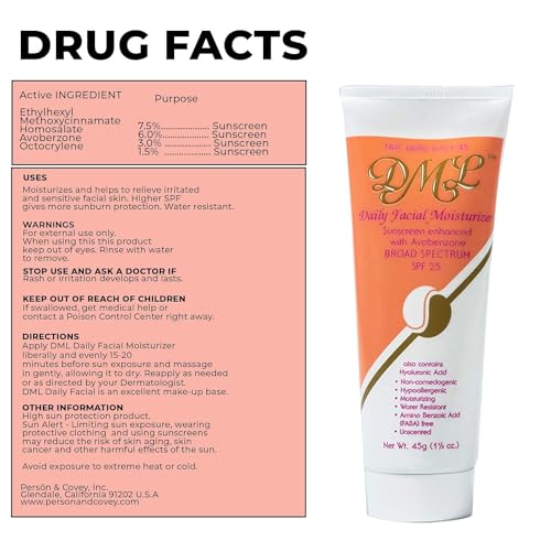 Facial Moisturizer SPF 25 - Hydrating Daily Sun Protection, 1.5 oz, Pack of 4