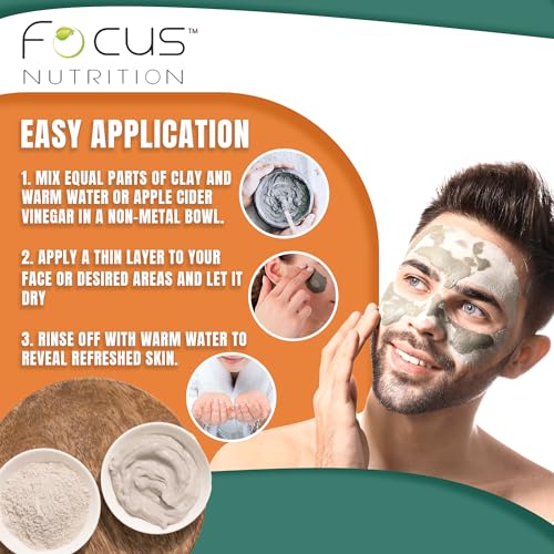 Calcium Bentonite Clay - 2 lbs Calcium Bentonite Clay Powder Clay Mask for Face Body Detox Hair Mask Skincare Ancient Healing Clay