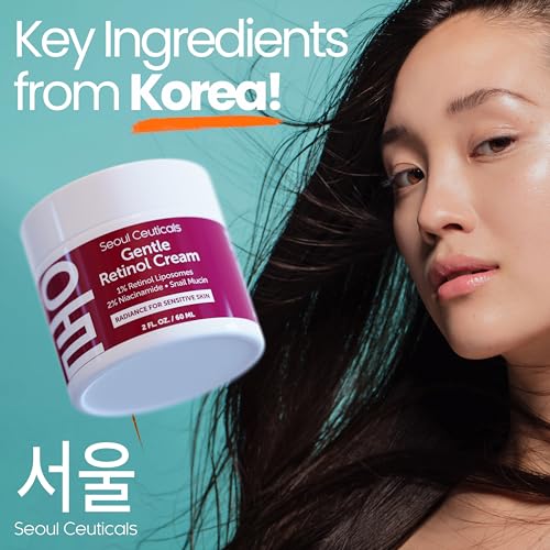 Korean Retinol Night Serum & Cream Set with Snail Mucin for Sensitive Skin