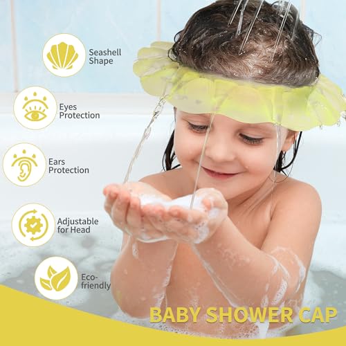 Baby Bath Visor Silicone Shower Cap for 24 Months Plus - Leak-Proof & Adjustable