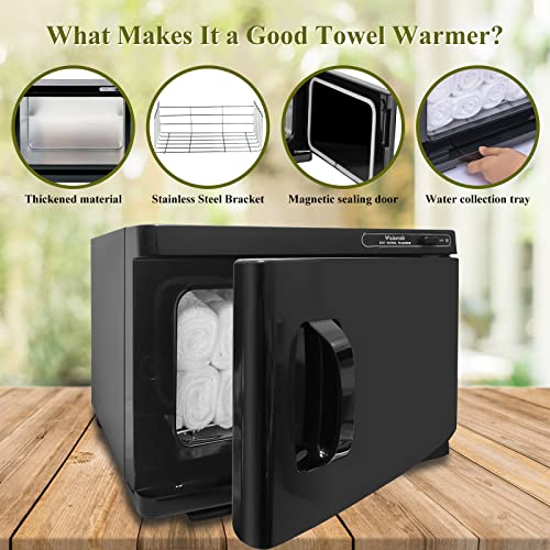 Wuissvnb Black 8L Professional Towel Warmer Cabinet with Auto Reheat