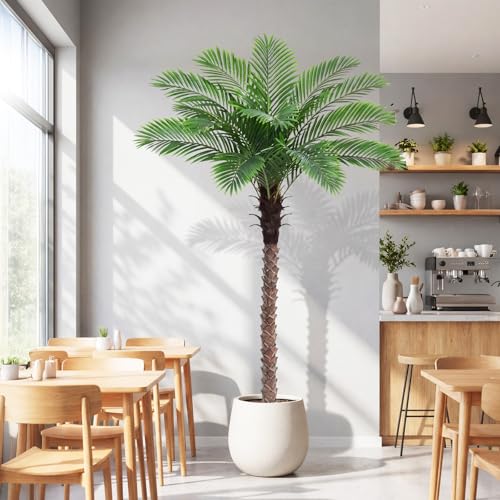 6FT Artificial Phoenix Palm Tree with Black Pot - Outdoor Faux Tree