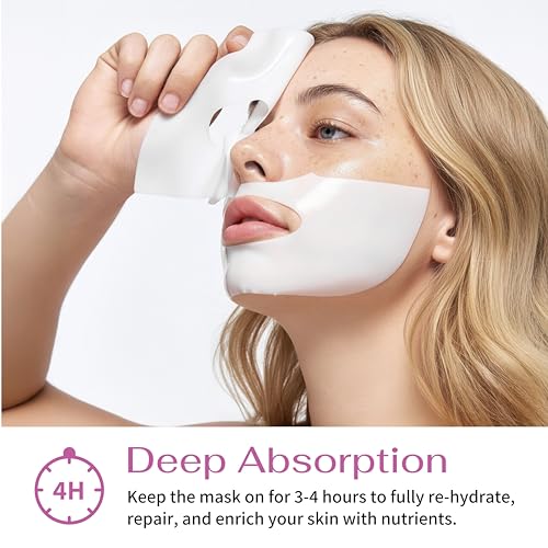K-Beauty PDRN DNA Complex Hydrogel Sheet Mask ? Korean Regenerative Salmon DNA & Multi-Weight Hyaluronic Acid for Anti-Aging, Firming, Brightening, Deep Hydration ? Box of 4