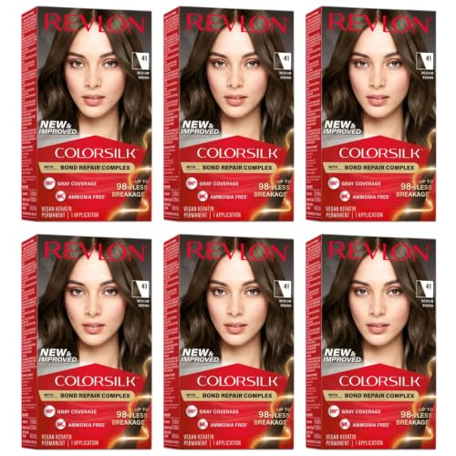 Vegan Ammonia-Free Medium Brown Permanent Hair Dye Kit - Pack of 6