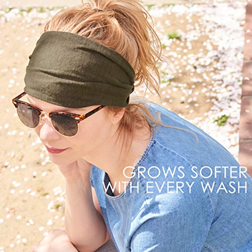 Burgundy Linen Head Band for Women and Men - Stylish & Comfortable Headwrap - 1 Pack