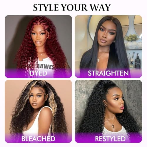 Deep Wave Human Hair Bundles 20 22 24 Inch Virgin Brazilian Curly Extensions