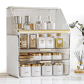 Makeup Organizer Countertop with Drawers & Lid, Skincare Organizer for Vanity, Large Cosmetic Organizer & Display Cases and Storage for Bathroom & Desktop. Perfect for Girl Women Mom Gifts