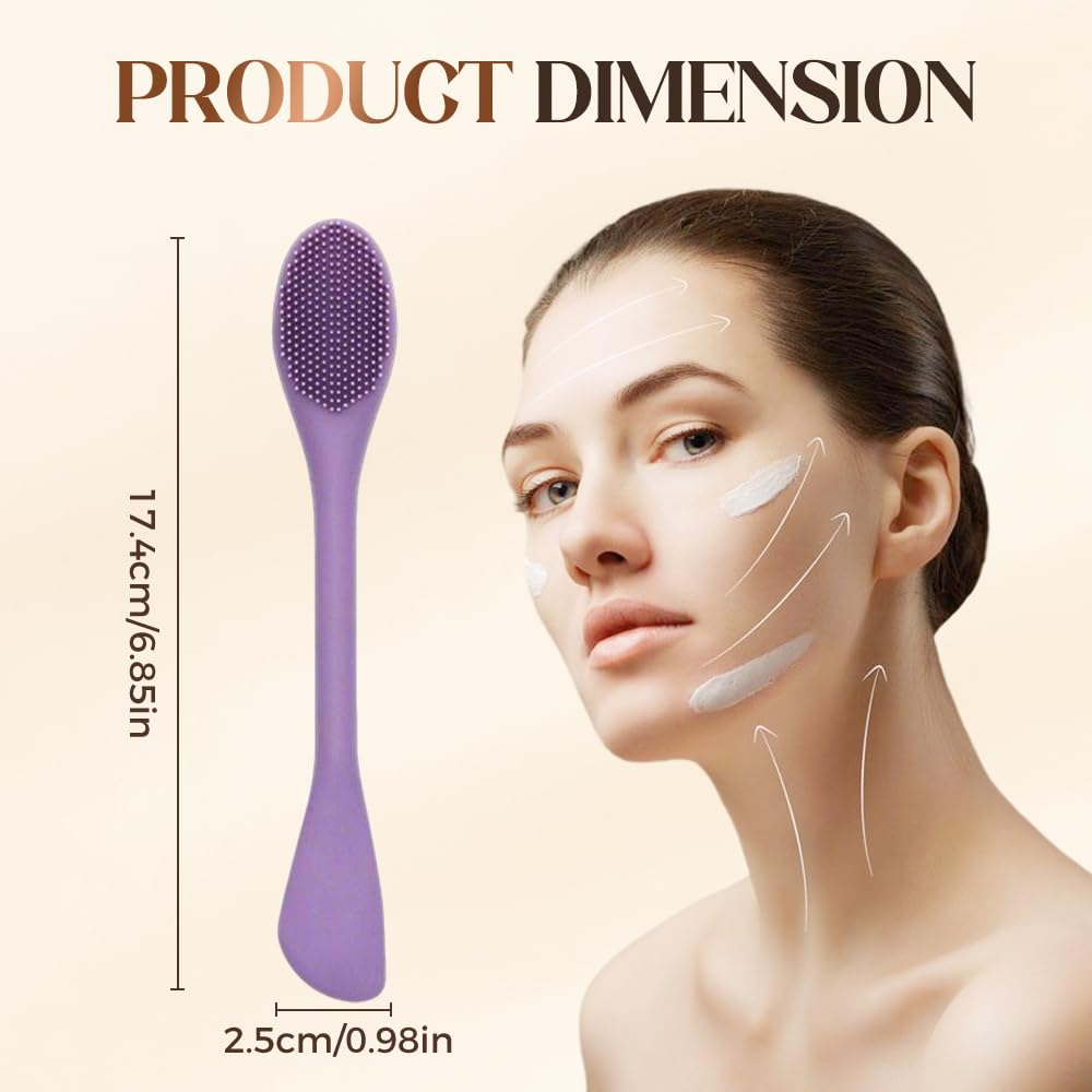 8PCS Silicone Face Mask Brush Facial Cleansing Brush,2 in 1 Silicone Face Brush Face Scrubber, for Exfoliating Massaging Remove Blackheads Makeup Skincare Removal for Mud Clay Body Lotion