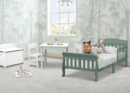 Delta Children Canton Toddler Bed - Sage, Low Profile, Safety Guardrails