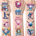 8 Rumi tattoos, trendy anime Rumi cosplay purple temporary tattoo stickers, Halloween cosplay party waterproof cosplay costume accessories (Laser)