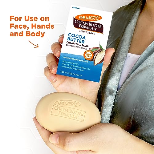 Coconut & Cocoa Butter Cream Soap - Daily Hydrating Bar for Face & Body - Pack of 12