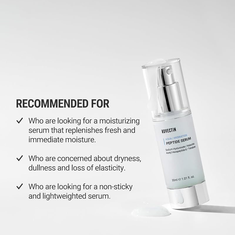 ROVECTIN Aqua Peptide Serum 1.01 fl oz with Niacinamide Anti-Aging