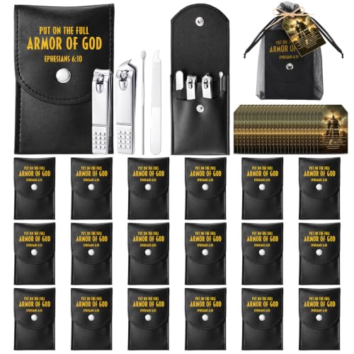 Christian Manicure Set with Armor of God Variation 24 Pieces - Religious Grooming Gift