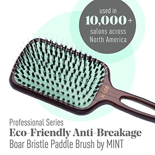 MINT Eco-Friendly Boar Bristle Paddle Hair Brush 133x83mm for Women