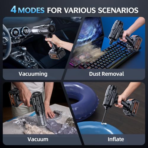 Cordless Car Vacuum Cleaner with Dual Batteries - Ink Black