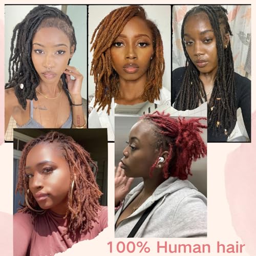 8 Inch 3 Bundles Afro Kinky Curly Human Hair for Dreadlocks & Twists - Ginger