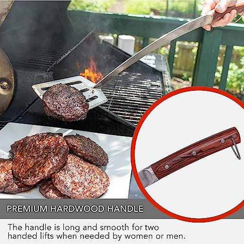 24-Inch Heavy Duty Stainless Steel Grill Spatula & Tongs Set for Outdoor Cooking