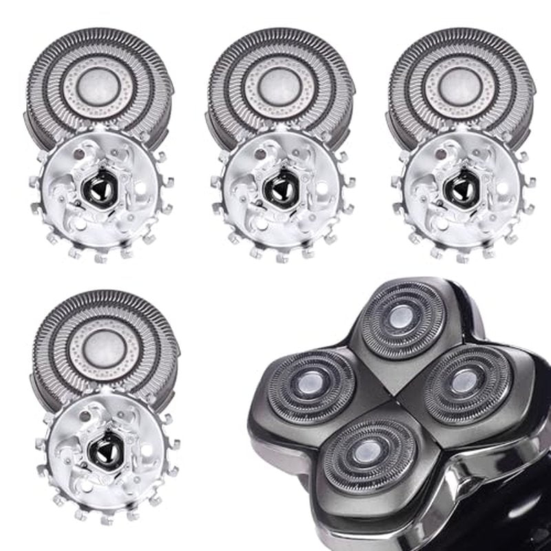 4pcs Shaver Replacement Blades for Skull Shaver Pitbull Boron PRO,Triple-ring Shaver Replacement Heads Compatible with Skull Shaver Pitbull Gold/Silver/Platinum/Diamond Pro Shaver and Palm Shaver