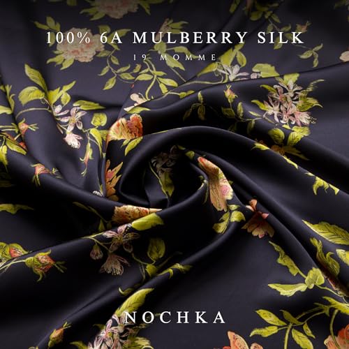 Wild Rose Mulberry Silk Bonnet for Sleeping - 19 Momme Double Layer, Non-Slip Hair Wrap for Curly Hair