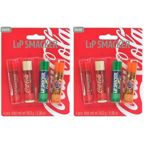 Lip Smacker Coca Cola Collection, lip balm for kids - Coca Cola, Coke Vanila, Sprite, Orange Fanta (Pack of 2)