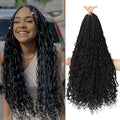 Goddess Box Braids Crochet Hair 18 Inch Boho Black Women 1B