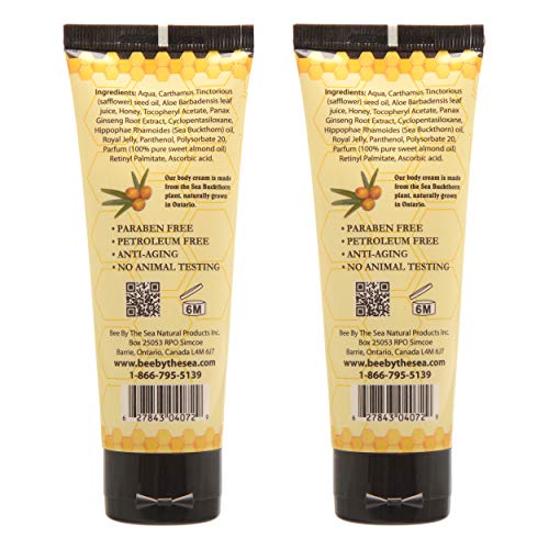 Bee by the Sea Natural Sea Buckthorn and Honey Body Cream (2.5 oz, 2 Pack)