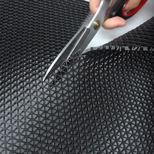 PVC Drainage Floor Mat Non-Slip Outdoor Indoor Wet Area Splash Mat 3FTx16.4FT - Black