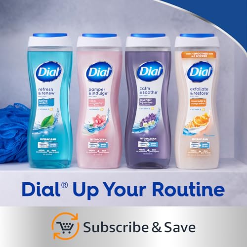 Dial Body Wash Refresh & Renew Spring Water 23 Fl Oz Pack of 6 - Hydraclean & Vitamin E