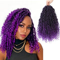 YOROSTAR 14 Inch Purple River Locs Crochet Hair 8 Packs Curly Faux Goddess Locs for Black Women