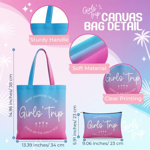 Stylish Girls Trip Gift Set - 4 Tote & Makeup Bags with Palm Tree Print - Variation of THIS listing