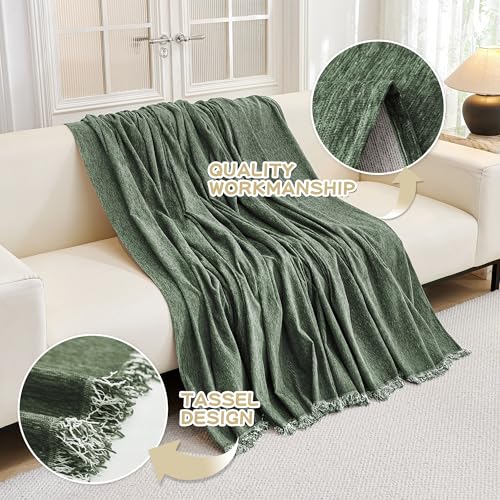 L Shaped Couch Cover for 3 Seater Sofa - Pet & Kid Friendly Moss Green 91x134