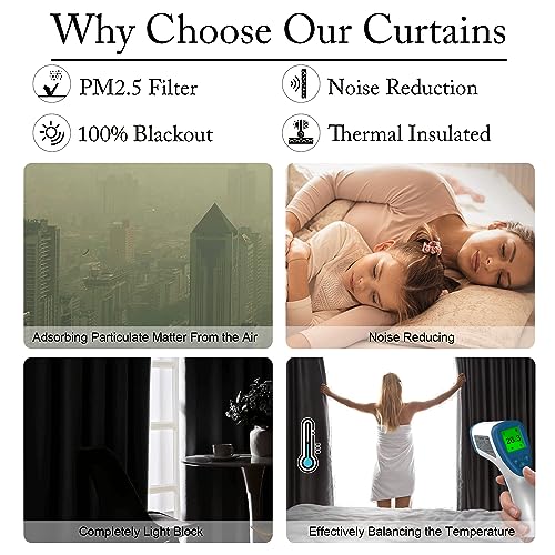 Linen Taupe 4-in-1 Soundproof Blackout Insulating Dust Filter Curtain Set - 52W x 84L, Pack of 2