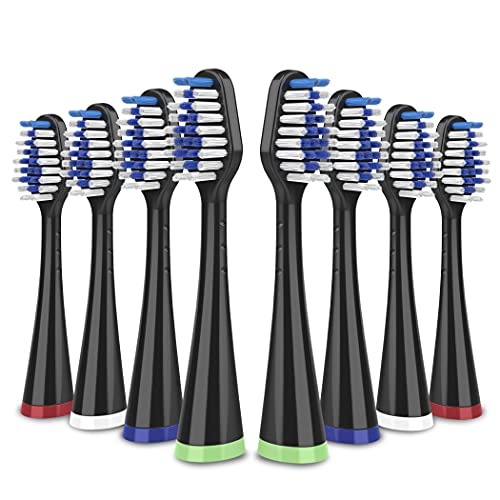 8-Pack Replacement Toothbrush Heads for Waterpik Complete Care 5.0/9.0 - Black Variation