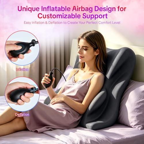 Extra Large Adjustable Airbag Wedge Pillow - Supportive Gray Cushion