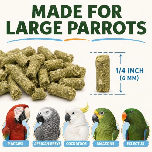 Parrot Pellets 10 lb - USDA Organic Certified Bird Food for Large & Medium Hookbills - Natural, Non-GMO