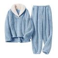Fluffy Pajamas for Women Set Soft Comfy Fleece Pjs Pullover Pants Loose Plush 2 Piece Sleepwear Fuzzy for Winter