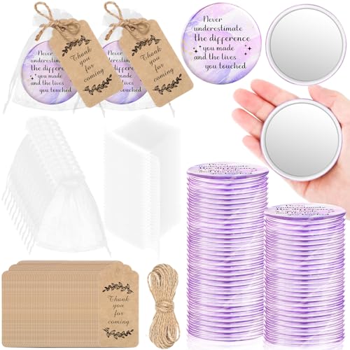 Tradder Purple and Pink Inspirational Compact Mirrors Set – 50 Pieces
