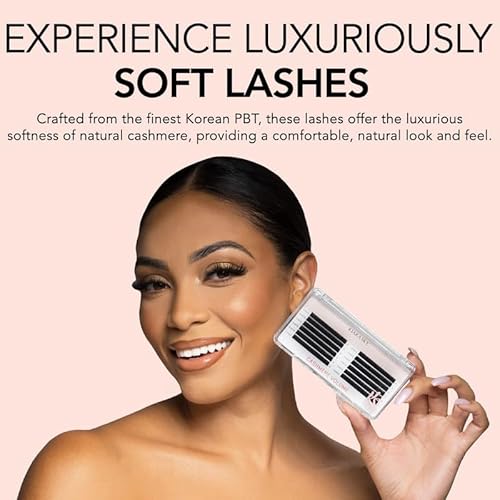 KIARA SKY LASH Cashmere Volume Lash Extensions | Premium Cashmere Lash Extensions | Soft Semi-matte natural finish | For Professional Eyelash Extensions Use Only | Black, (C-0.03-14mm)