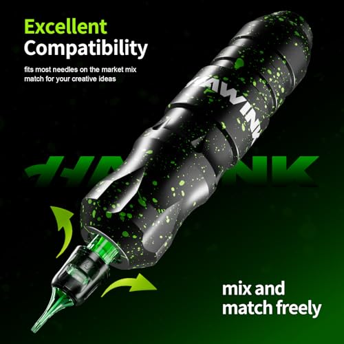 HAWINK Multicolor Wireless Tattoo Gun Kit with LCD Power Supply & 2 Batteries