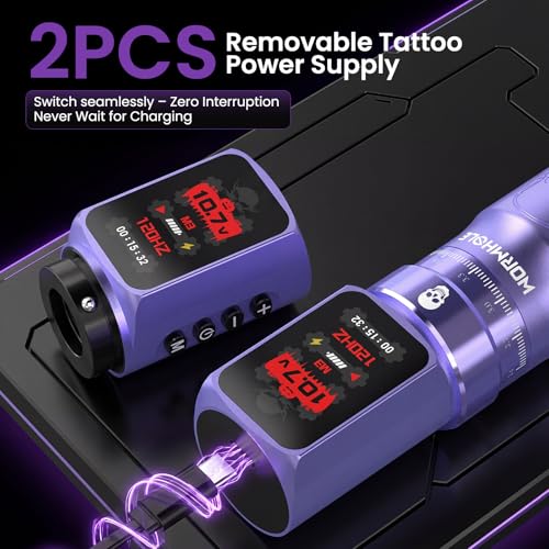 Wireless Tattoo Machine Kit with 2 Batteries & 9 Ink Colors - Professional & Beginner