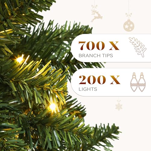 YITAHOME 6ft Green Fraser Fir Pencil Christmas Tree with Remote - Prelit Slim Holiday Tree
