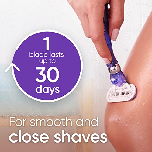 Gillette Venus Deluxe Smooth Swirl Women's Razor Handle + 2 Refills - 1 Pack of 2