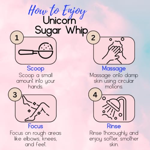 Unicorn Sugar Scrub & Body Moisturizer - Exfoliating Whip, 10 oz