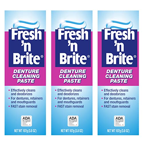 Denture Cleaning Paste for Removable Dentures & Mouthguards - Fast Stain Removal, Pack of 3