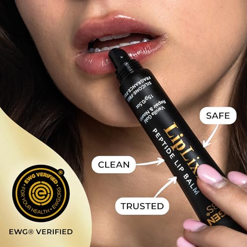 LipLixir Non Toxic Peptide Lip Balm ? EWG¢ç VERIFIED, All-Natural, Ultra-Clean, Hydrating, Doctor Approved Lip Gloss ? Fragrance-Free with Shea, Cocoa & Coconut Oil, (Reformulated Thicker Formula)