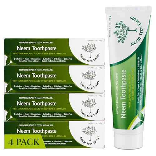 Fluoride Free Herbal Toothpaste 4 Pack - Vegan, Gluten-Free, 5 oz