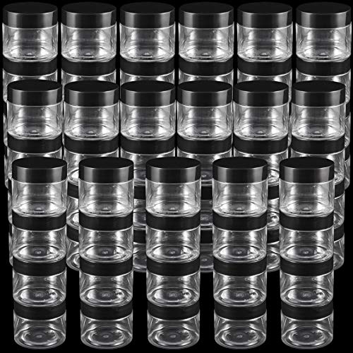 68 Pack 2 oz Clear Plastic Jars with Lids - Refillable Cosmetic & Storage Containers