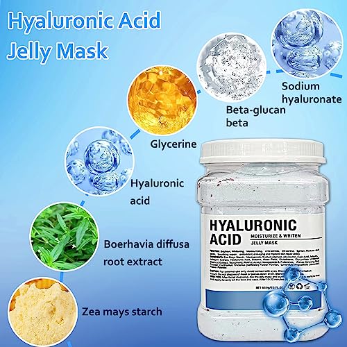 Jelly Mask Powder for Facials Care,Hyalorunic Acid 24k Gold Aloe Vera Jelly Masks for Facials Professional