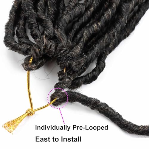 24 Inch Faux Locs Crochet Hair - Pack of 8, Goddess Style with Curly Ends, 1B/30/27