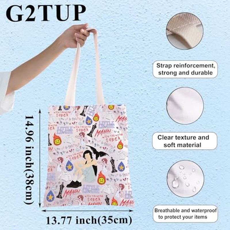 G2TUP Singer Album Tote Bag Music Fans Gift Singer Album Lyrics Shoulder Bag Singer Concert Tour Merch